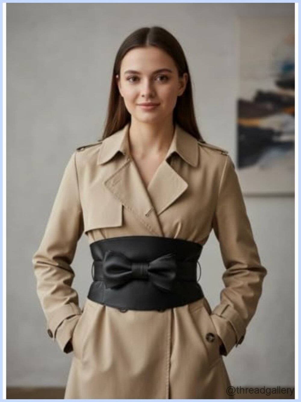 Women's Wide Waist Wrap Belt Adjustable Bow Tie Cinch for Dresses Tunics Coats